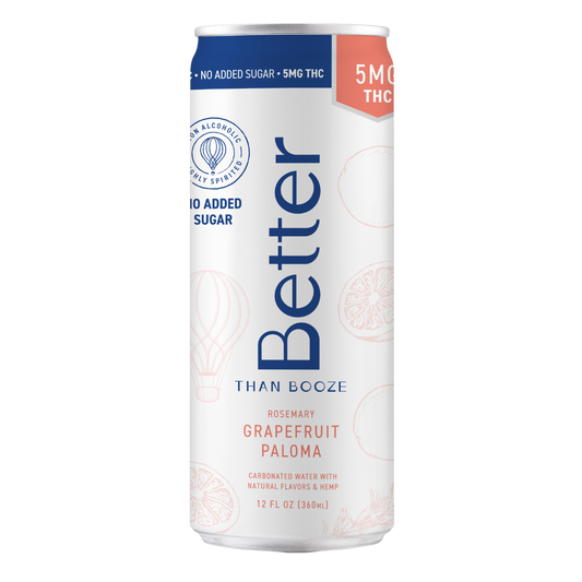 Better Than Booze Rosemary Grapefruit Paloma 5mg + No sugar added 12oz can