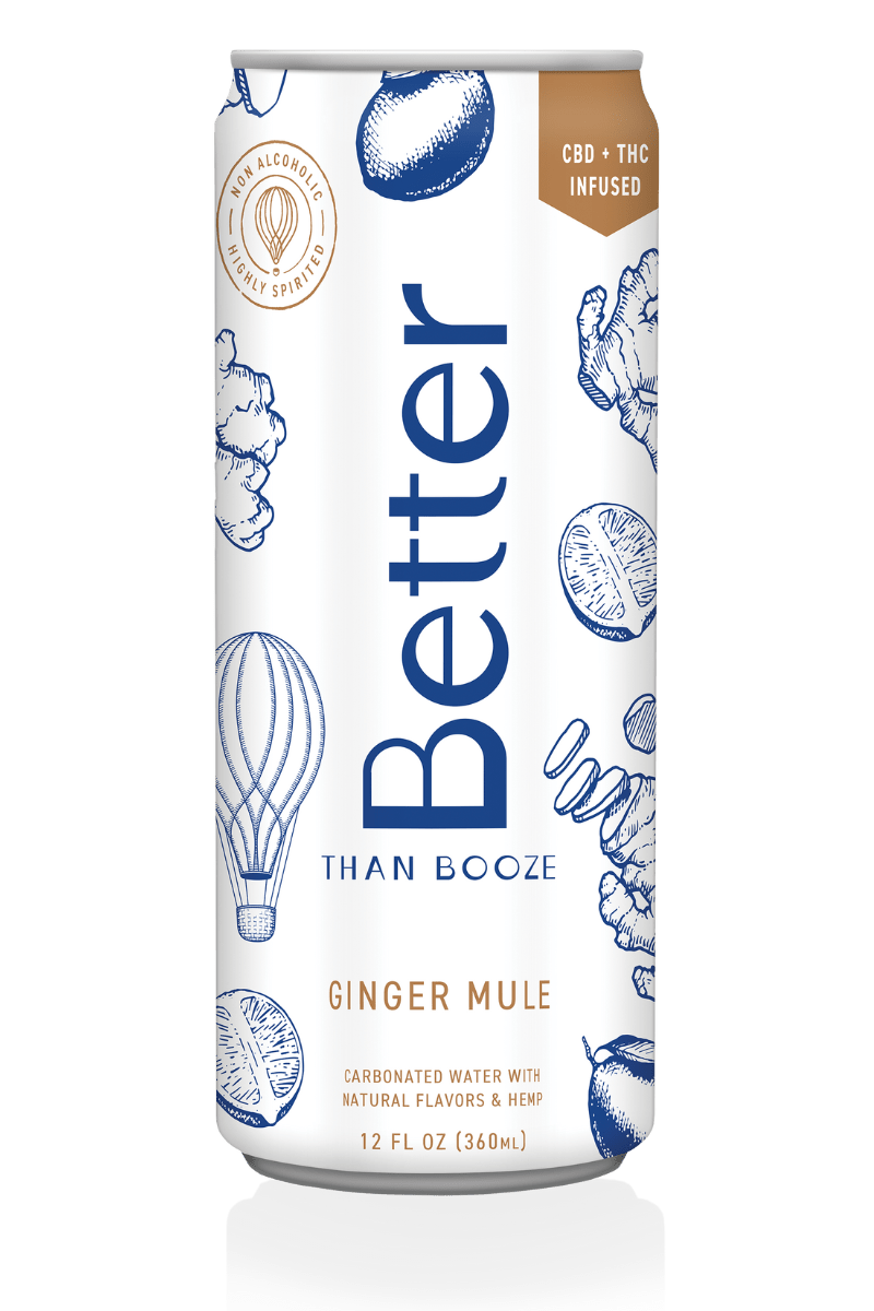 Better Than Booze Ginger Mule with CBD and THC, non-alcoholic 12 fl oz can