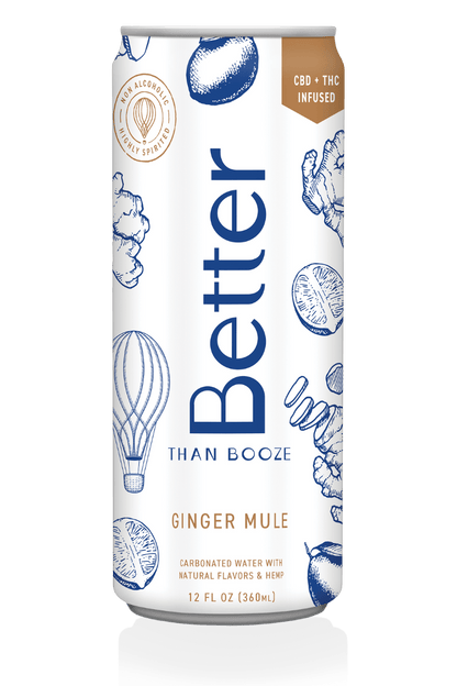 Better Than Booze Ginger Mule with CBD and THC, non-alcoholic 12 fl oz can